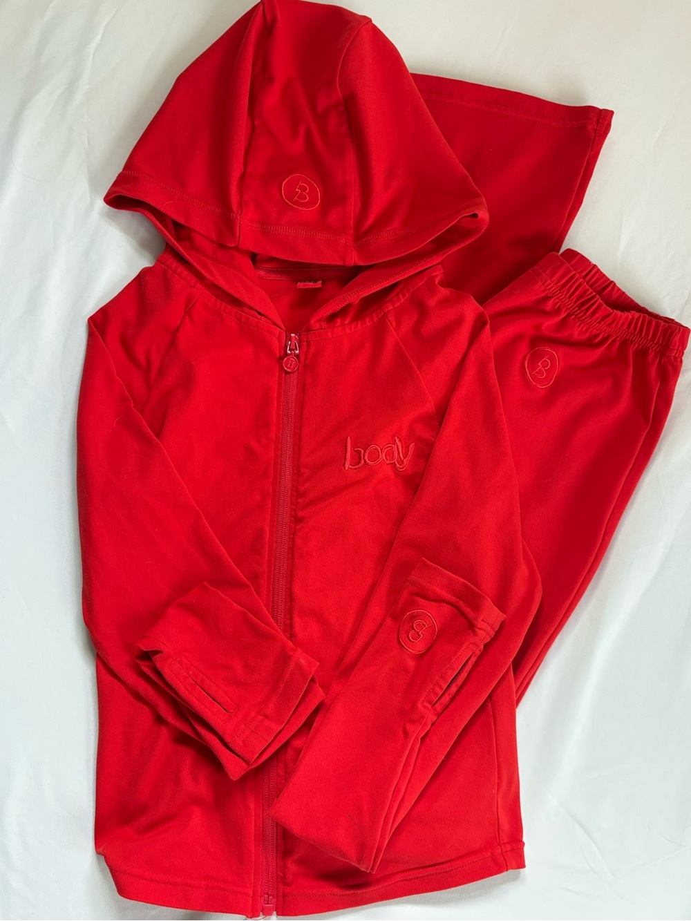 Body by Raven Tracy Body Basic Hoodie & Pant Set, Fire Red Size Medium